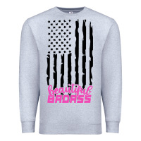 Heather Grey beautiful badass american Premium Sweatshirt - artisFamous