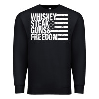 Black whiskey steak guns freedom Premium Sweatshirt - artisFamous