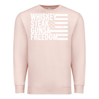 Pale Pink whiskey steak guns freedom Premium Sweatshirt - artisFamous