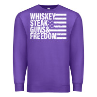Purple whiskey steak guns freedom Premium Sweatshirt - artisFamous