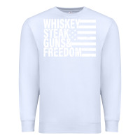 White whiskey steak guns freedom Premium Sweatshirt - artisFamous