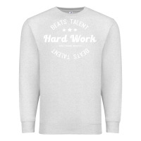 Oatmeal Heather hard work beats talent Premium Sweatshirt - artisFamous