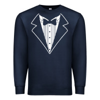 Navy fake tux tuxedo suit tie Premium Sweatshirt - artisFamous