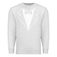 Oatmeal Heather fake tux tuxedo suit tie Premium Sweatshirt - artisFamous