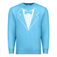 Ocean Blue fake tux tuxedo suit tie Premium Sweatshirt - artisFamous