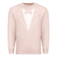 Pale Pink fake tux tuxedo suit tie Premium Sweatshirt - artisFamous