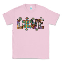 Bubblegum Pink love autism awareness leopard cowhide Classic Tee - Artiststas