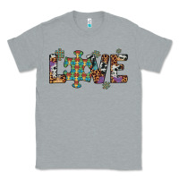 Heather Grey love autism awareness leopard cowhide Classic Tee - Artiststas