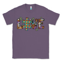 Lavender love autism awareness leopard cowhide Classic Tee - Artiststas