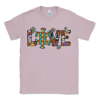 Lilac love autism awareness leopard cowhide Classic Tee - Artiststas