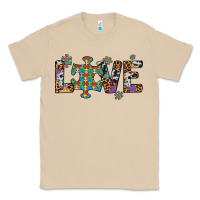 Mushroom love autism awareness leopard cowhide Classic Tee - Artiststas