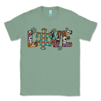 Sage love autism awareness leopard cowhide Classic Tee - Artiststas