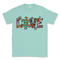 Seafoam love autism awareness leopard cowhide Classic Tee - Artiststas