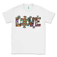 White love autism awareness leopard cowhide Classic Tee - Artiststas