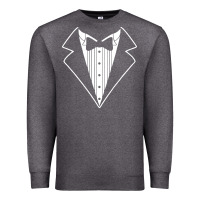 Charcoal Heather fake tux tuxedo suit tie Premium Sweatshirt - artisFamous