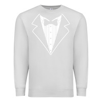 Dove Grey fake tux tuxedo suit tie Premium Sweatshirt - artisFamous
