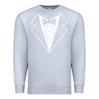 Heather Grey fake tux tuxedo suit tie Premium Sweatshirt - artisFamous