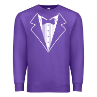 Purple fake tux tuxedo suit tie Premium Sweatshirt - artisFamous