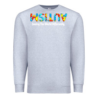 Heather Grey autism seeing the world differently Premium Sweatshirt - artisFamous