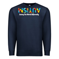 Navy autism seeing the world differently Premium Sweatshirt - artisFamous