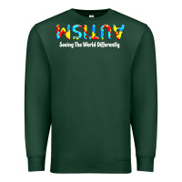 Sports Green autism seeing the world differently Premium Sweatshirt - artisFamous