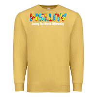 Antique Gold autism seeing the world differently Premium Sweatshirt - artisFamous