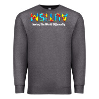 Charcoal Heather autism seeing the world differently Premium Sweatshirt - artisFamous