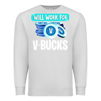 Dove Grey will work for v bucks youth gamer Premium Sweatshirt - artisFamous