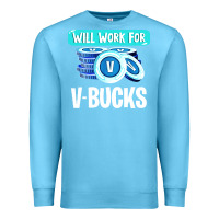 Ocean Blue will work for v bucks youth gamer Premium Sweatshirt - artisFamous