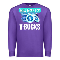 Purple will work for v bucks youth gamer Premium Sweatshirt - artisFamous