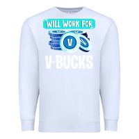 White will work for v bucks youth gamer Premium Sweatshirt - artisFamous