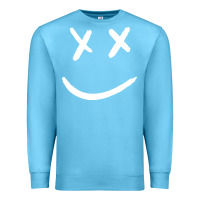 Ocean Blue x eyed smiley face x eyes smiling Premium Sweatshirt - artisFamous
