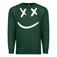 Sports Green x eyed smiley face x eyes smiling Premium Sweatshirt - artisFamous