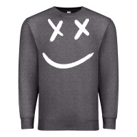 Charcoal Heather x eyed smiley face x eyes smiling Premium Sweatshirt - artisFamous