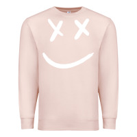 Pale Pink x eyed smiley face x eyes smiling Premium Sweatshirt - artisFamous