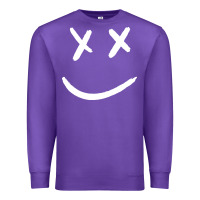 Purple x eyed smiley face x eyes smiling Premium Sweatshirt - artisFamous