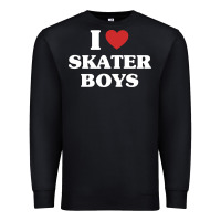 Black i love skater boys Premium Sweatshirt - artisFamous