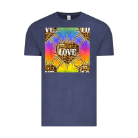 Vintage Denim Pride lgbtq leopard love heart seamless pattern Vintage Tee - BundleAndBundleShop