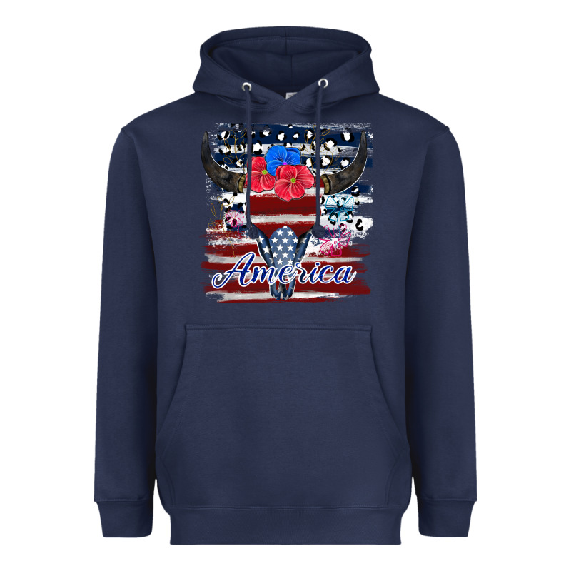 Bull Skull America Heavyweight Hoodie by JahusDesignShop | Teevron