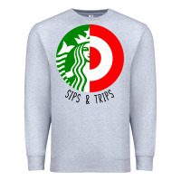 Heather Grey sips and  trips Premium Sweatshirt - artisFamous