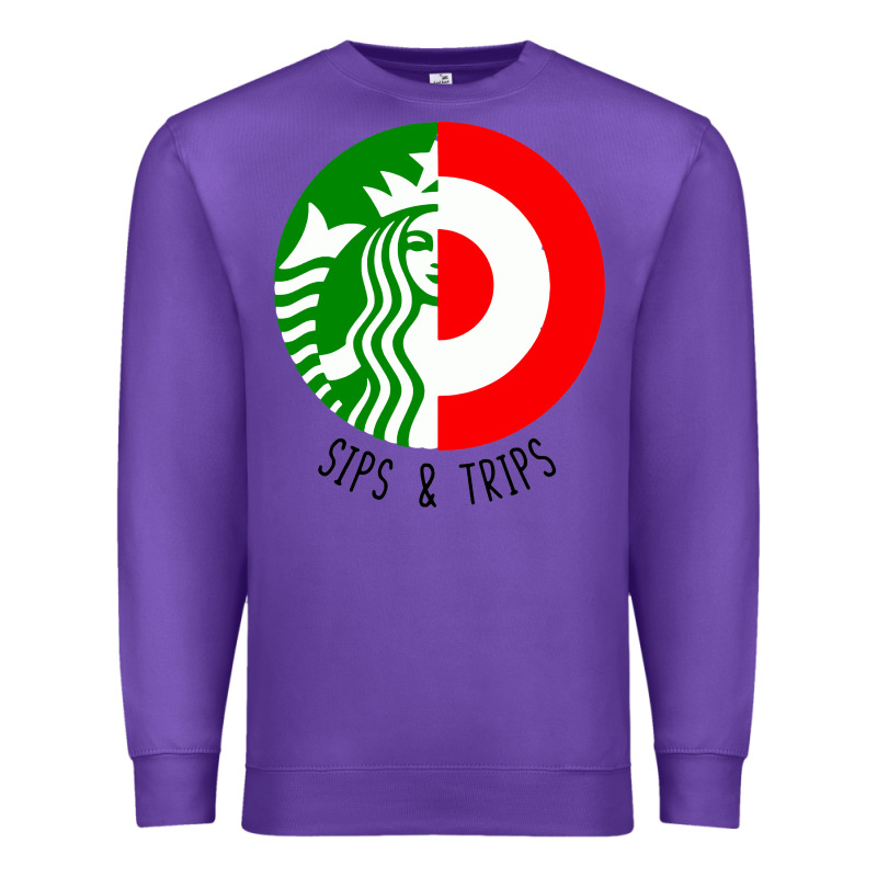Sips And  Trips Premium Sweatshirt by artisFamous | Teevron