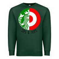 Sports Green sips and  trips Premium Sweatshirt - artisFamous