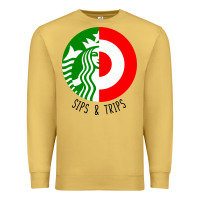 Antique Gold sips and  trips Premium Sweatshirt - artisFamous