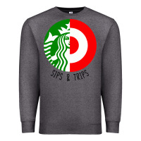 Charcoal Heather sips and  trips Premium Sweatshirt - artisFamous