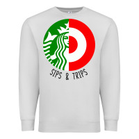 Dove Grey sips and  trips Premium Sweatshirt - artisFamous
