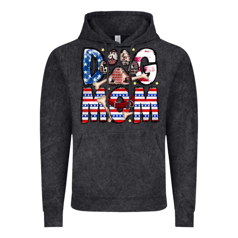 American Dog Mom Vintage Hoodie by CowhideDigitalArt | Teevron
