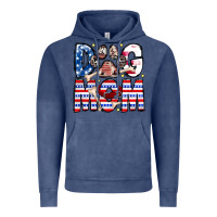 Vintage Denim American Dog Mom Vintage Hoodie - CowhideDigitalArt