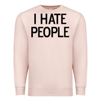 Pale Pink i hate people Premium Sweatshirt - artisFamous
