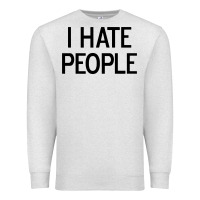 Oatmeal Heather i hate people Premium Sweatshirt - artisFamous