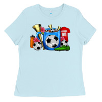 Baby Blue Soccer Coffee Mug Ladies Tee - FaDigitalArtStudio